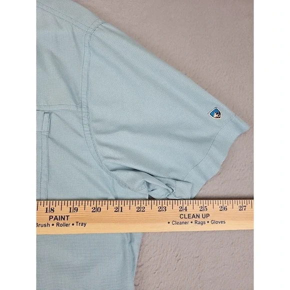 Kuhl Shirt Men's Medium Blue Stealth Hiking Utility Outdoor Snap Performance - Picture 4 of 8